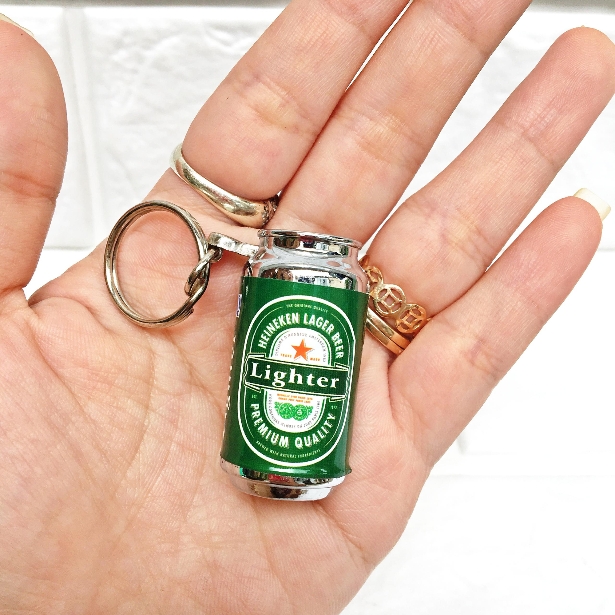 Bật Lửa Móc Khóa Hình Lon Bia Heineken Mini (Xài Gas)