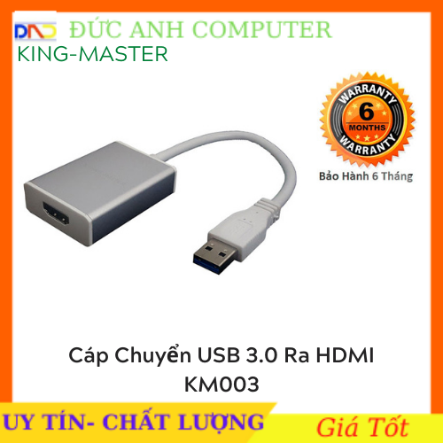 Cáp chuyển USB 30 To HDMI Kingmaster KM003 - full box - bảo hành 12 tháng cam kết sản phẩm đúng mô tả chất lượng đảm bảo