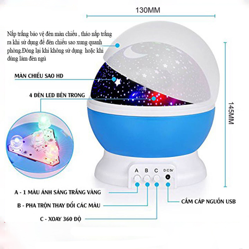 (Rẻ vô địch) Đèn ngủ chiếu sao vũ trụ độc đáo xoay 360 độ nhập ĐÈN CHIẾU SAO, ĐÈN NGỦ, ĐÈN TRANG TRÍ TỰ XOAY 360 Star Master pro - Đèn bay phòng 3D, Đèn ngủ chiếu bầu trời sao, dải thiên hà, Đèn trang trí phòng ngủ thêm sinh động