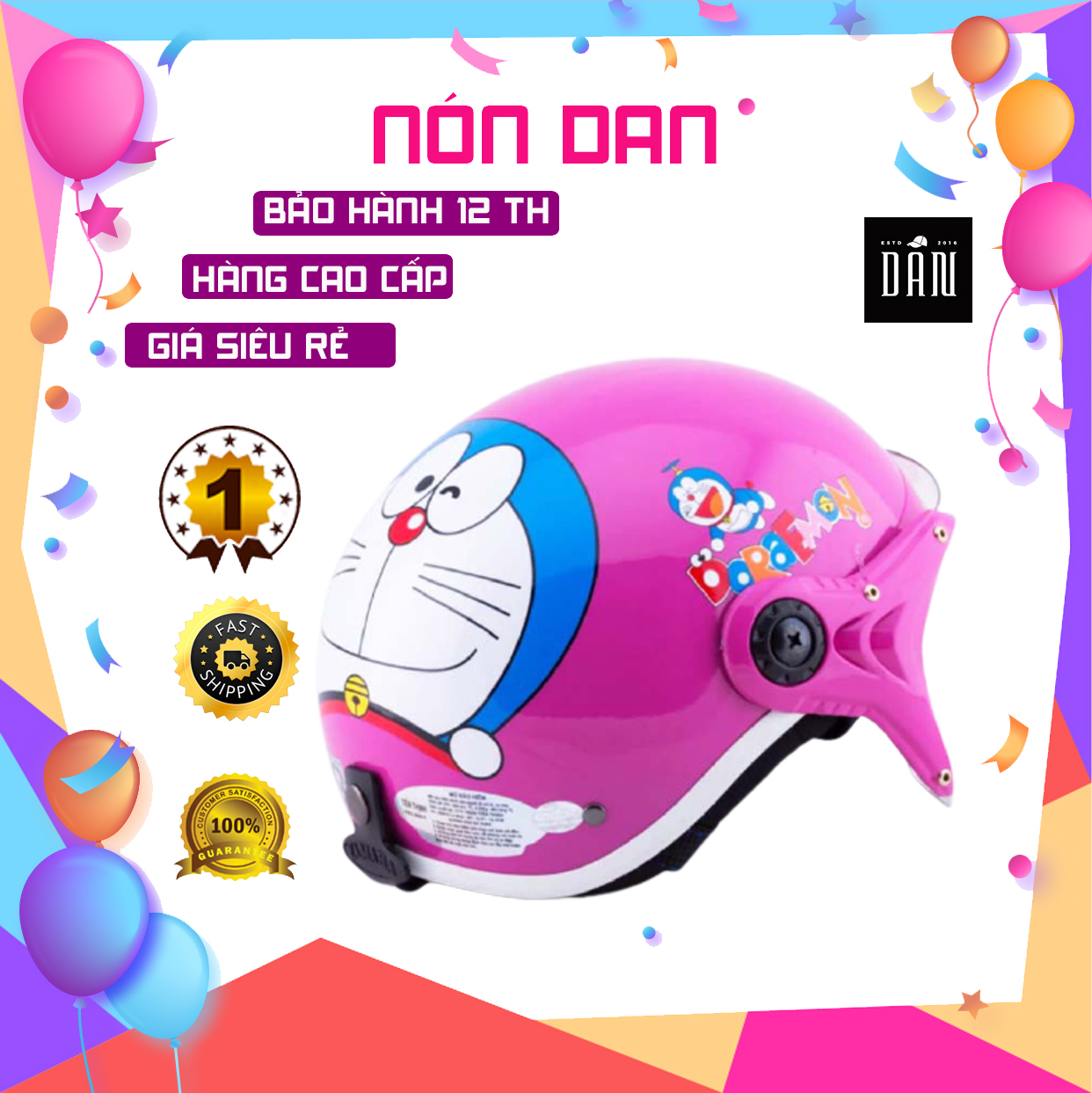 Nón bảo hiểm trẻ em hoạt hình Doremon