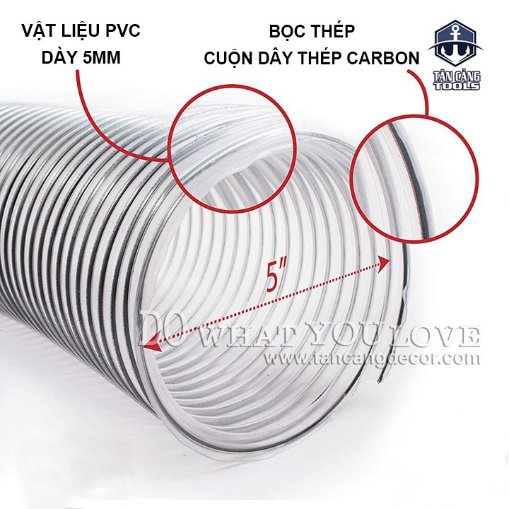 Ống Dẫn Hút Bụi Lõi Thép Phi 110 - 1 Mét