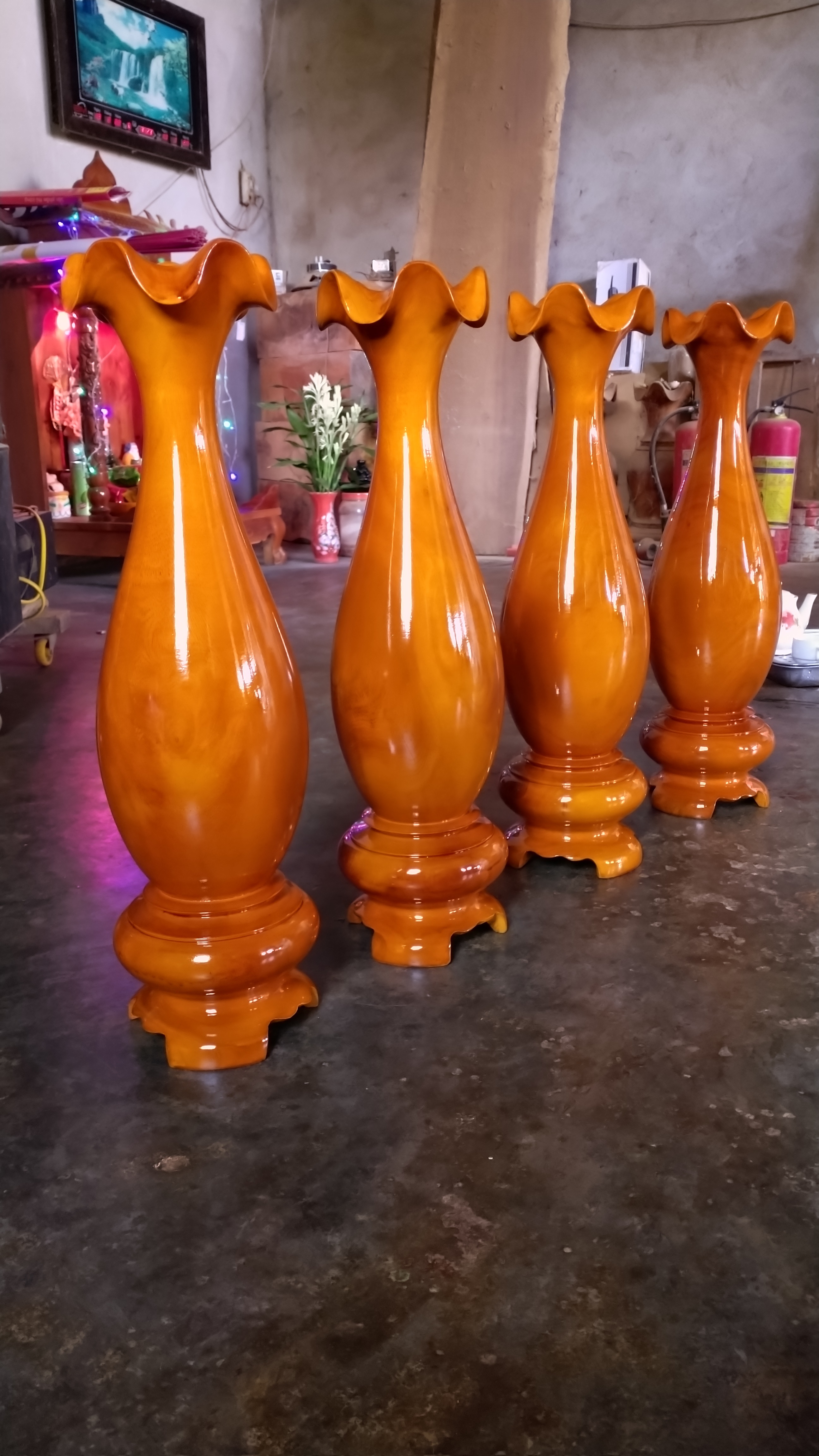 cặp lục bình gỗ mít ta cao 50cm