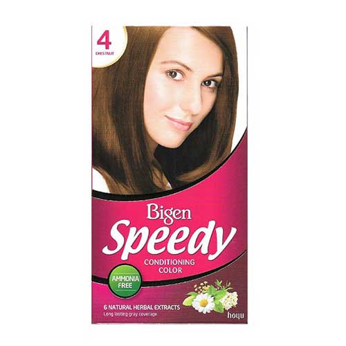 Thuốc nhuộm thảo dược phủ bạc Bigen Speedy 4 Chestnut nâu hạt dẻ sản phẩm tốt chất lượng cao cam kết như hình độ bền cao xin vui lòng inbox shop để được tư vấn thêm về thông tin