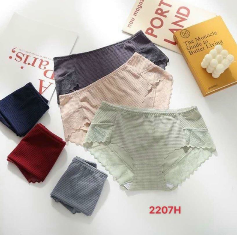 Combo 05 Quần lót nữ su đúc viền ren mềm mại cao cấp mã 2207 hàng freesize 45-65kg hàng có hộp