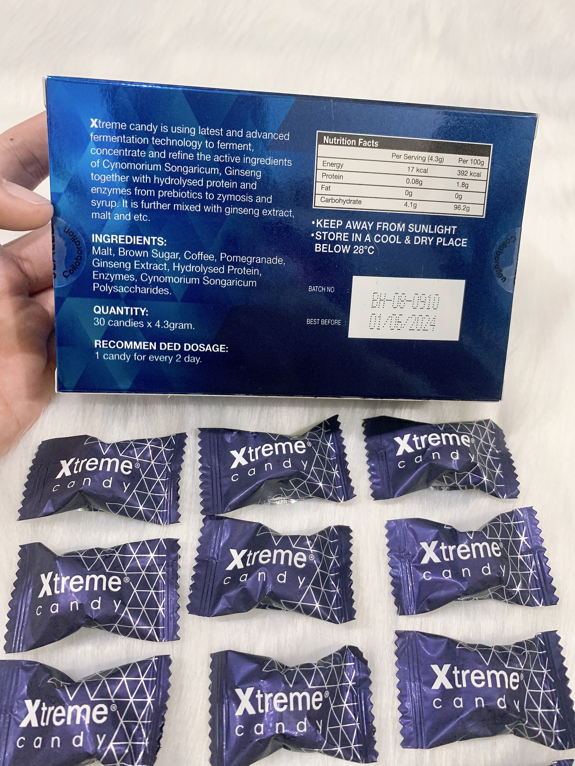 Lẻ 1 viên Kẹo Sâm Xtreme Candy - che tên