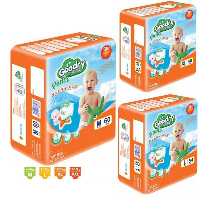 Tã quần cực đại goodry m60, l54, xl48