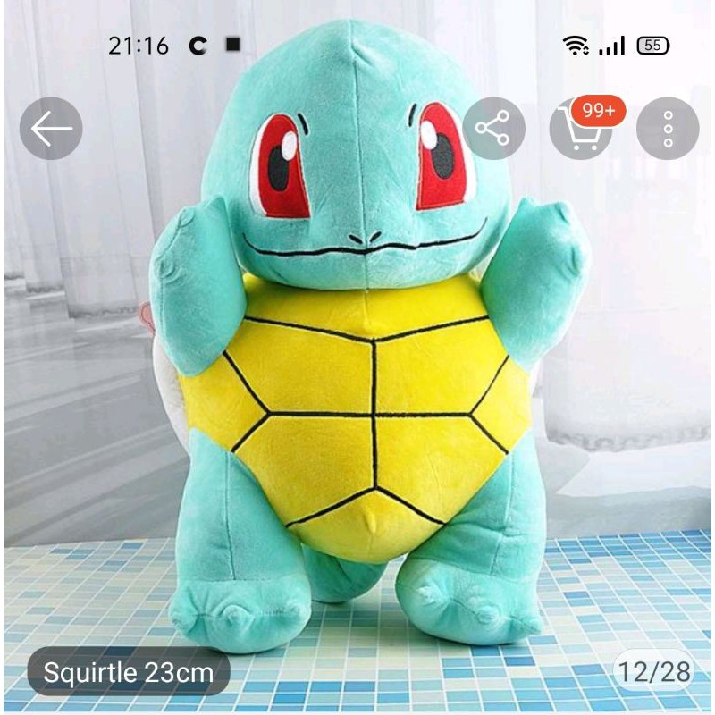 Gấu Bông Rùa Squirtle Size 25Cm, Mới 99%
