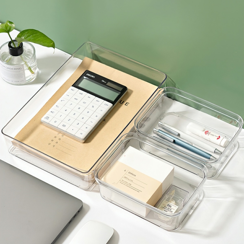 Khay chia ngăn kéo hộc tủ, Khay đựng đồ trong suốt nhiếu size sắp xếp ngăn tủ gọn gàng-HAUSE