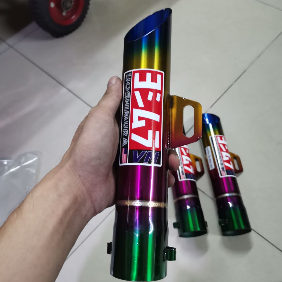 pô xe máy. pô toke kou inox không nỉ (7mau)
