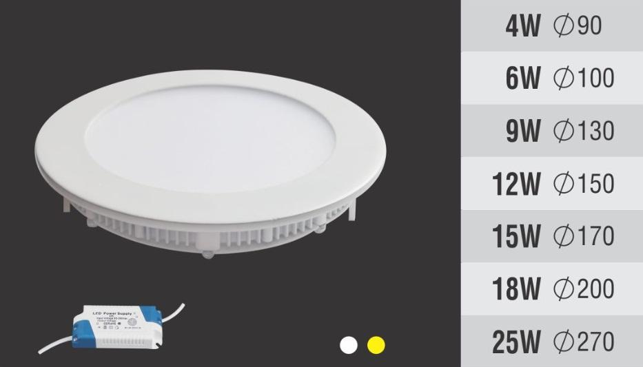 Đèn Led Downlight siêu mỏng âm trần tròn 9W