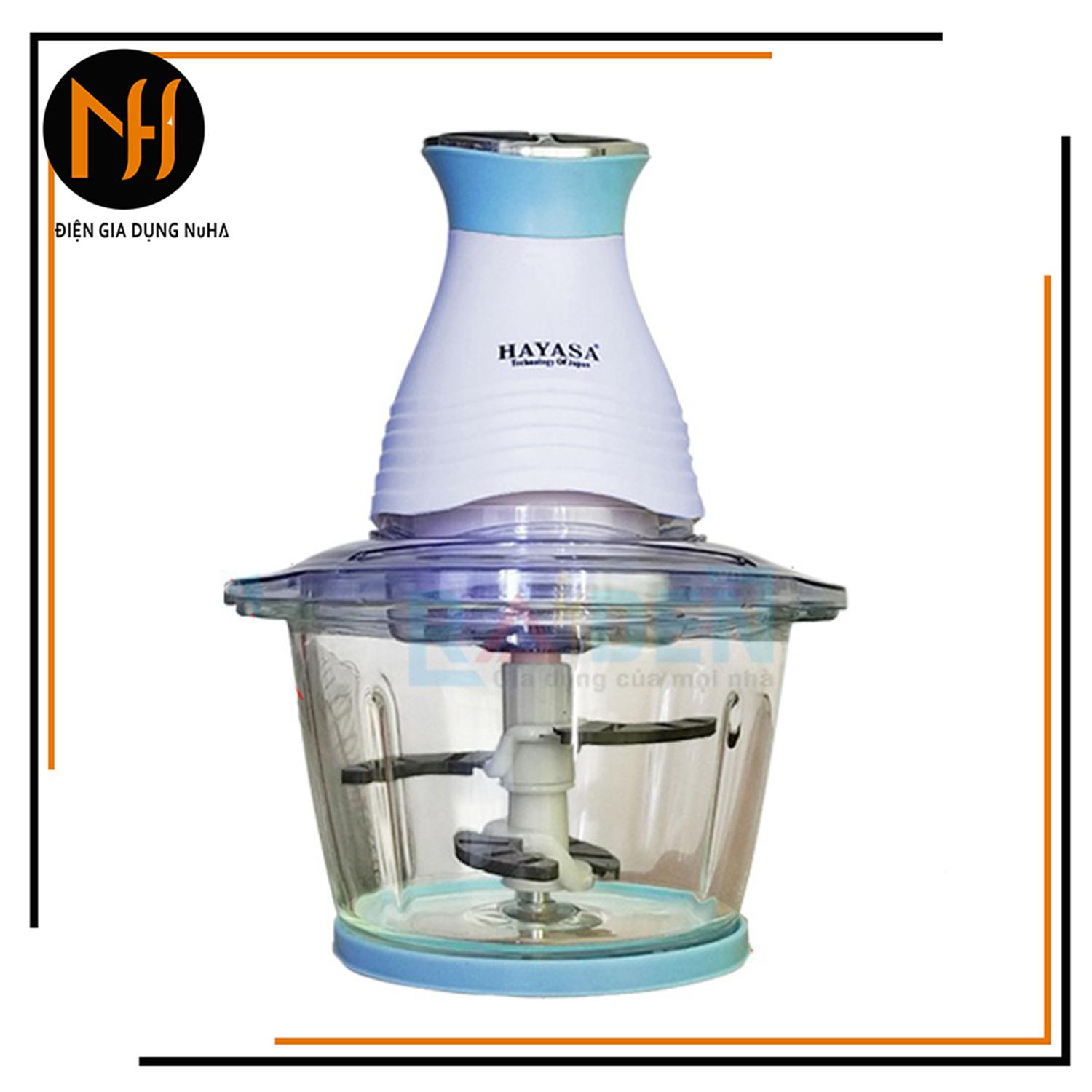 Máy xay thịt Hayasa HA-383 2 tầng 4 lưỡi sắc bén, cối thủy tinh 1.5L, công suất 650W, bảo hành 12 tháng chính hãng
