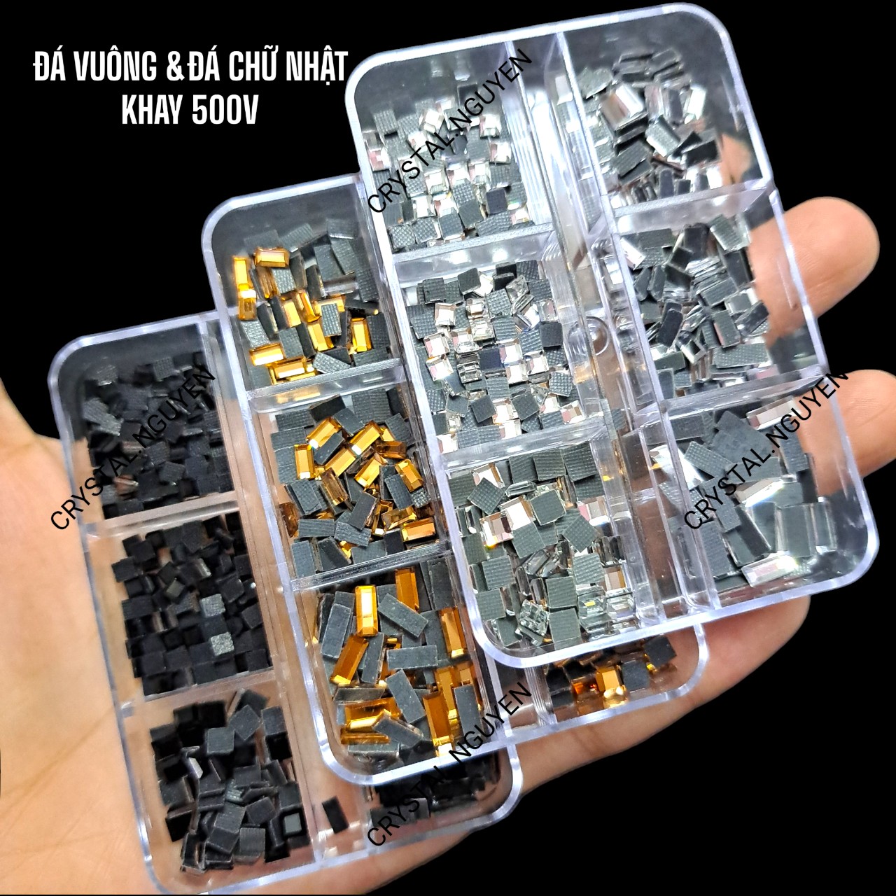 KHAY ĐÁ NAIL HÌNH VUÔNG & HÌNH CHỮ NHẬT