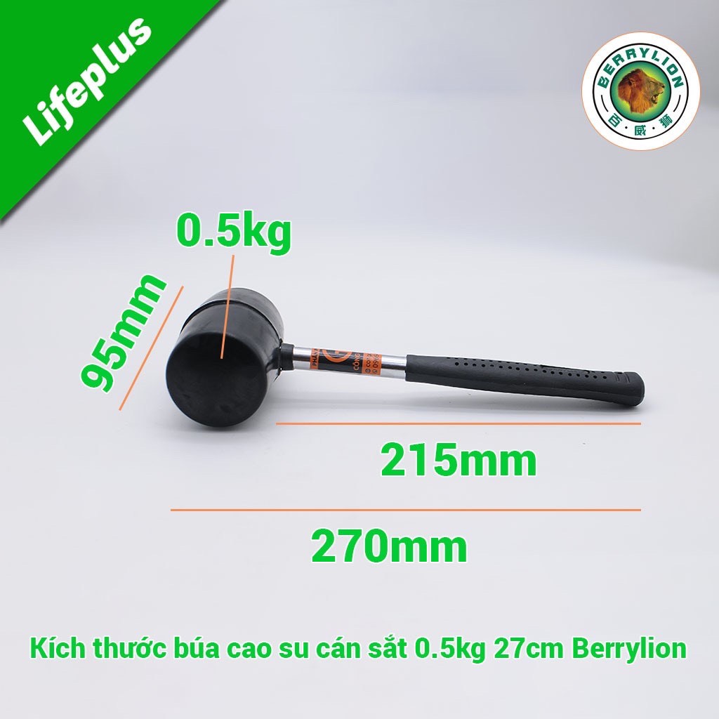 [HCM]Búa cao su 500g cán sắt Berrylion