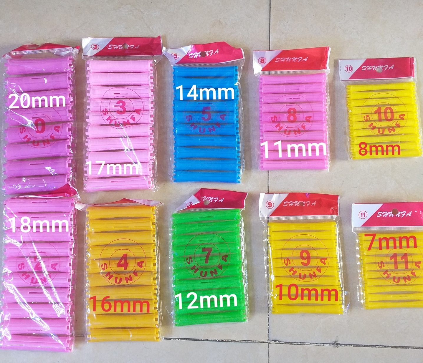 Set 10 bone hair curlers DP (bone cold bending)