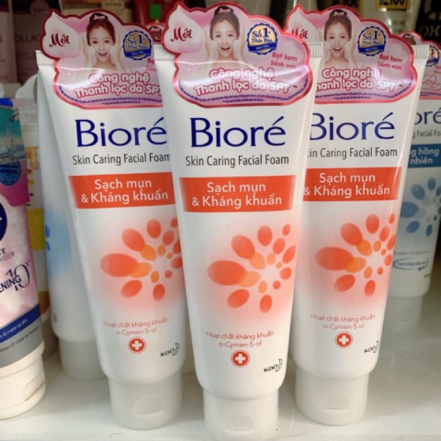 Sữa rửa mặt Biore Kháng khuẩn Sạch mụn 100g