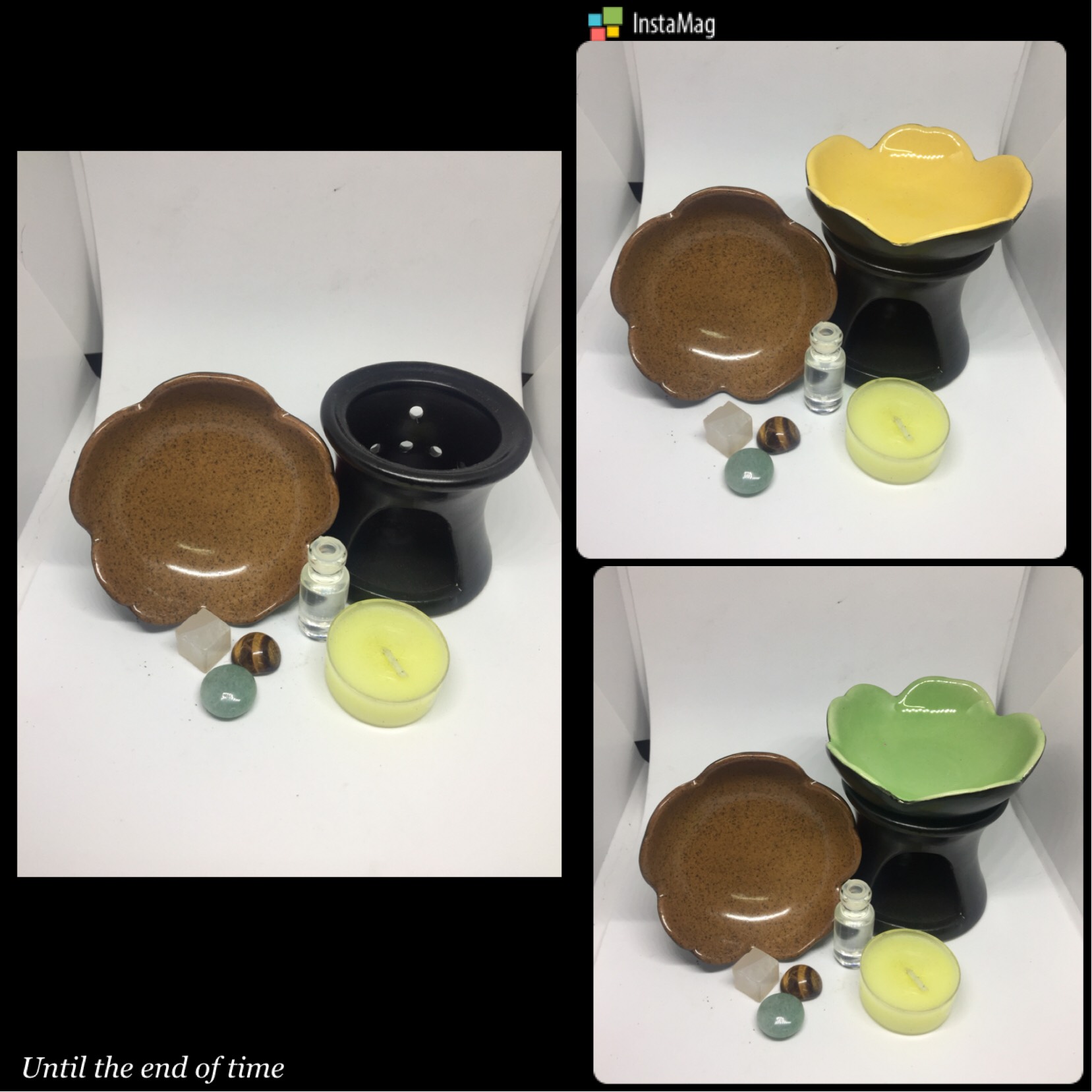 Dầu tràm Huế + Đèn đốt tinh dầu + Nến Tealight = 60k