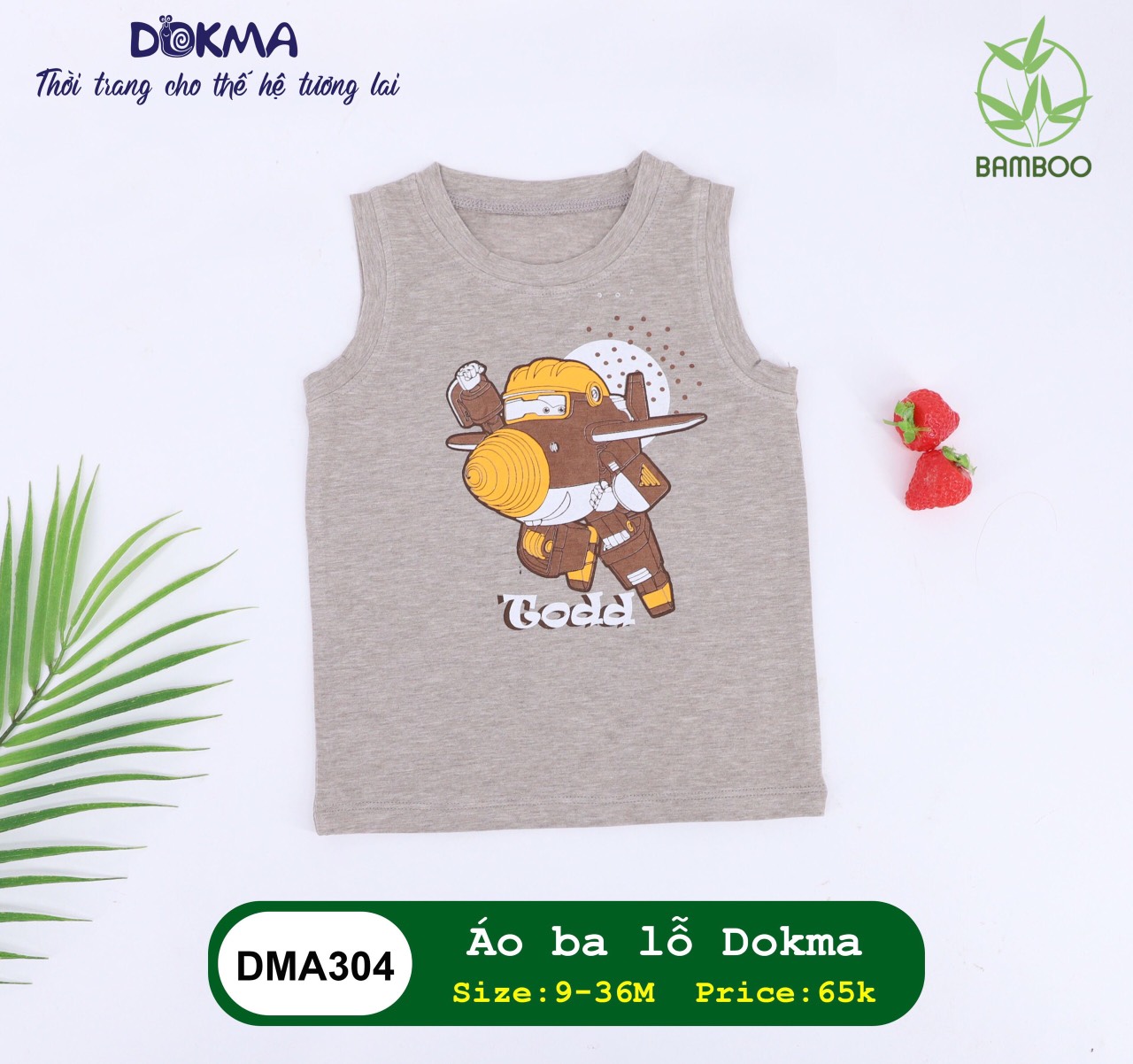 [ Xả Kho ] Áo ba lỗ Dokma in hình DMA304 (9-36M)