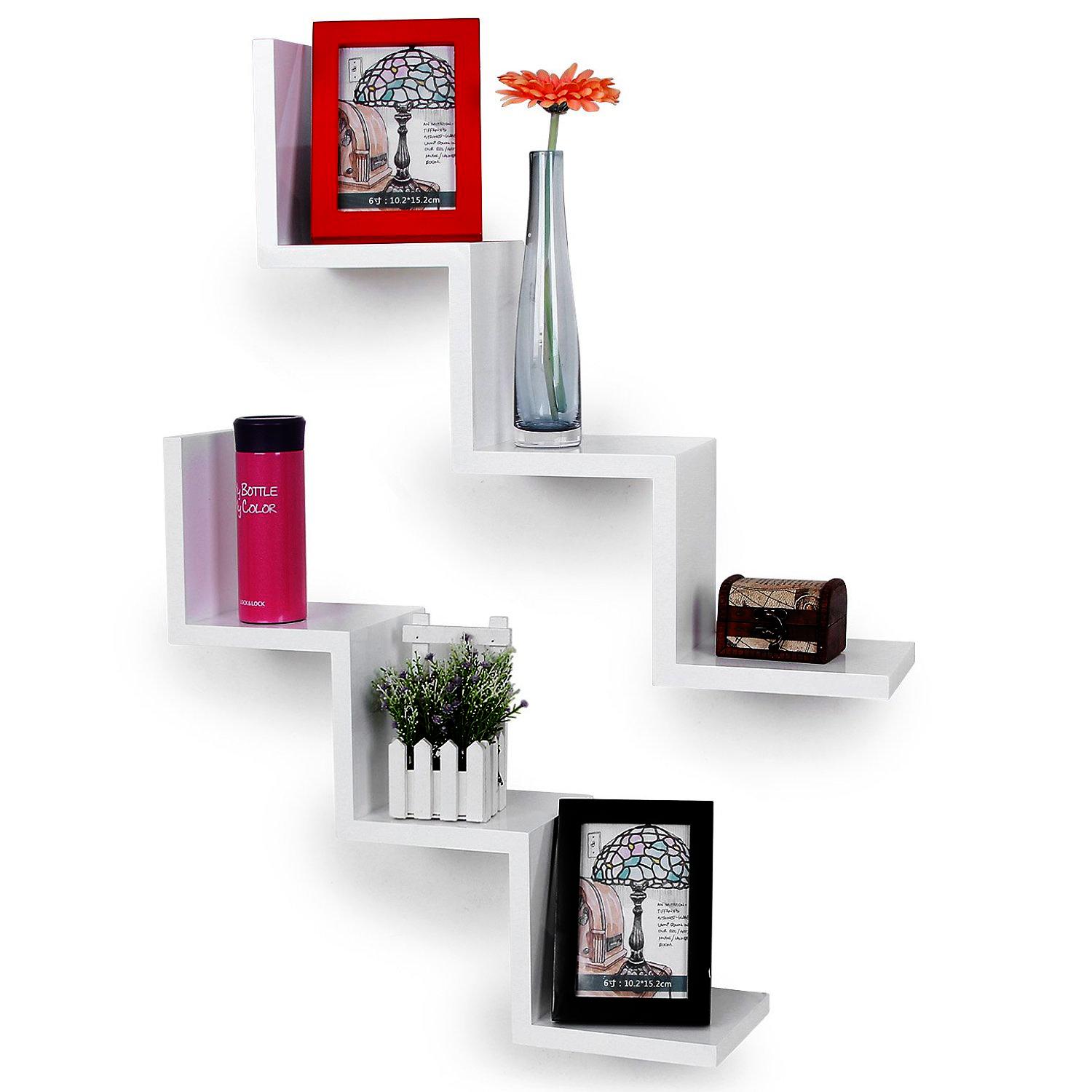 [HCM]Bộ 2 kệ treo tường bậc thang Diachire (Trắng) gỗ Lõi Xanh chống ẩm