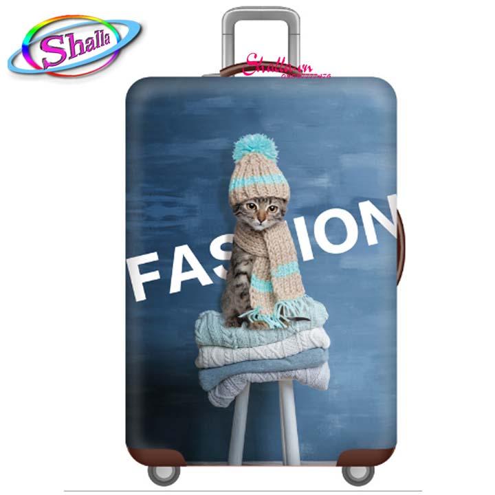 { HÀNG MỚI VỀ } Vải trùm vali - Áo vỏ bọc vali co giản 3D in hình Shalla - Size S ( 18 - 20 icnh ) - Size M ( 22 - 24 icnh )