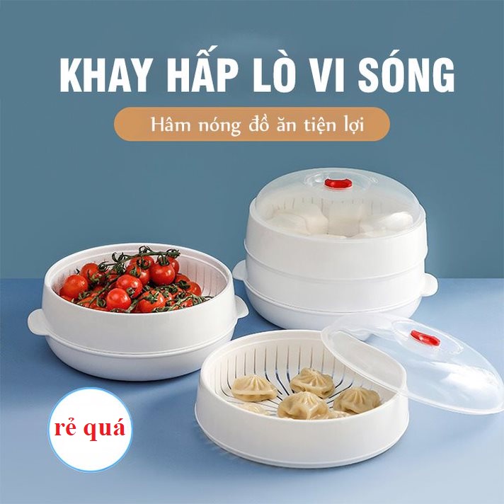 Bộ khay hấp lò vi sóng nhựa Việt Nhật chịu nhiệt tốt