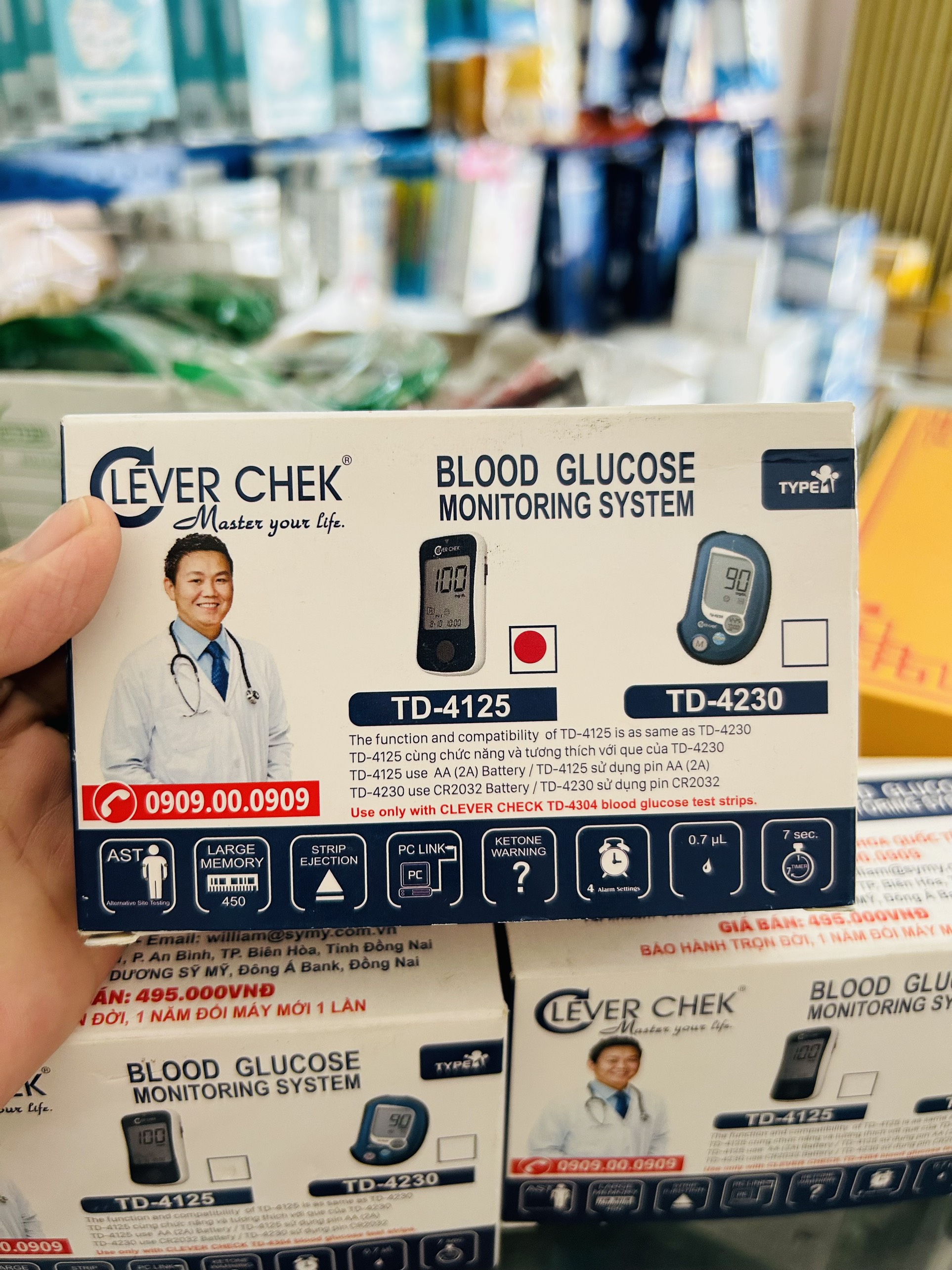 Máy đo đường huyết CLEVER-CHEK TD-4125- TẶNG KÈM 25 QUE THỬ ĐƯỜNG