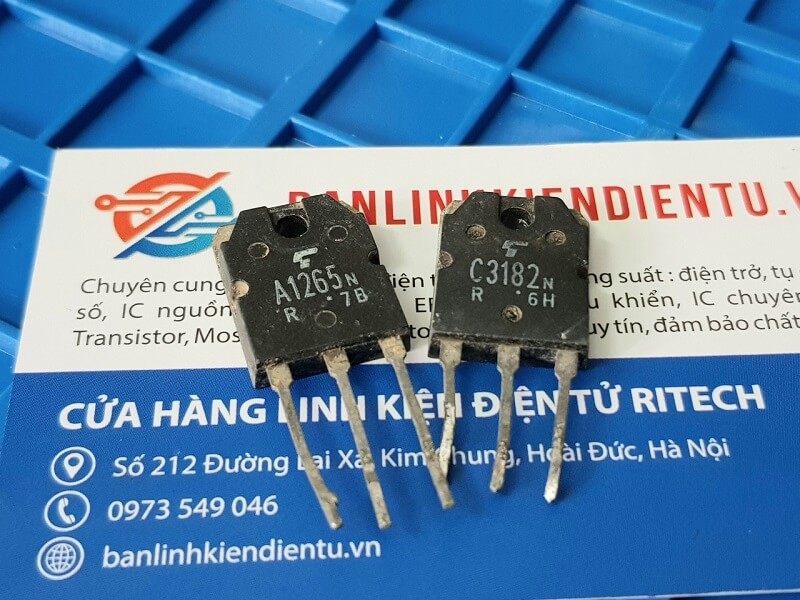 [Combo 2 cặp] A1265 (PNP) – C3182 (NPN) Cặp Transistor 140V/10A TO-3P(I) (Tháo máy)