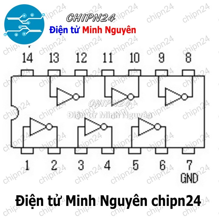 [3 con] (DIP) IC 7404 74HC04 DIP-14 (74HC04N) (IC Biến tần Hex) - HH000406