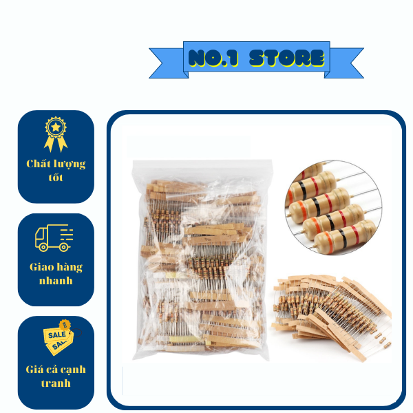 Điện Trở Vạch 1/4W 5% 1K-1M (Túi 50 con) - Linhkien.no1