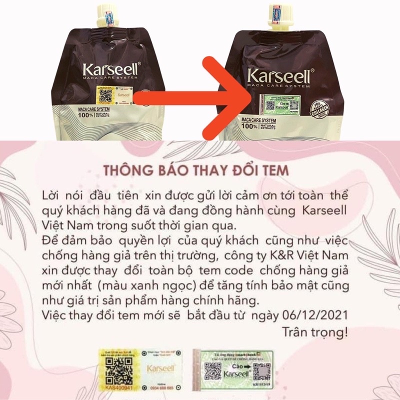 Kem Hấp Tóc KARSEELL, Ủ Tóc Collagen, Kem Ủ Tóc Collagen KARSEELL 500ML