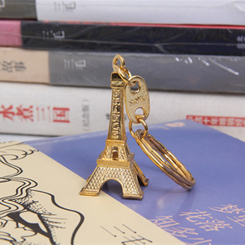 Móc khóa mẫu tháp Eiffel kiểu Pháp lãng mạn (hợp kim kẽm mạ điện)