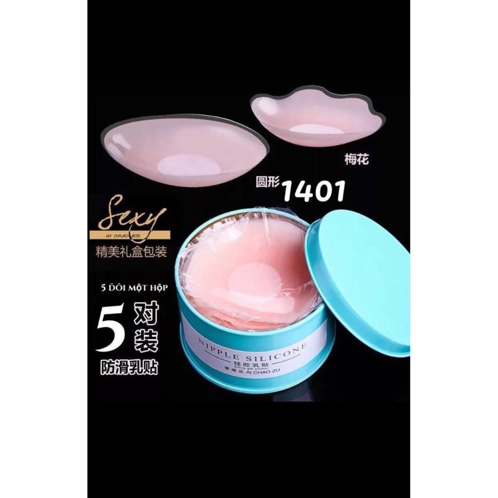 [HCM]Hộp 10 miếng dán nhủ hoa silicon siêu dính (dán ti dán ngực)
