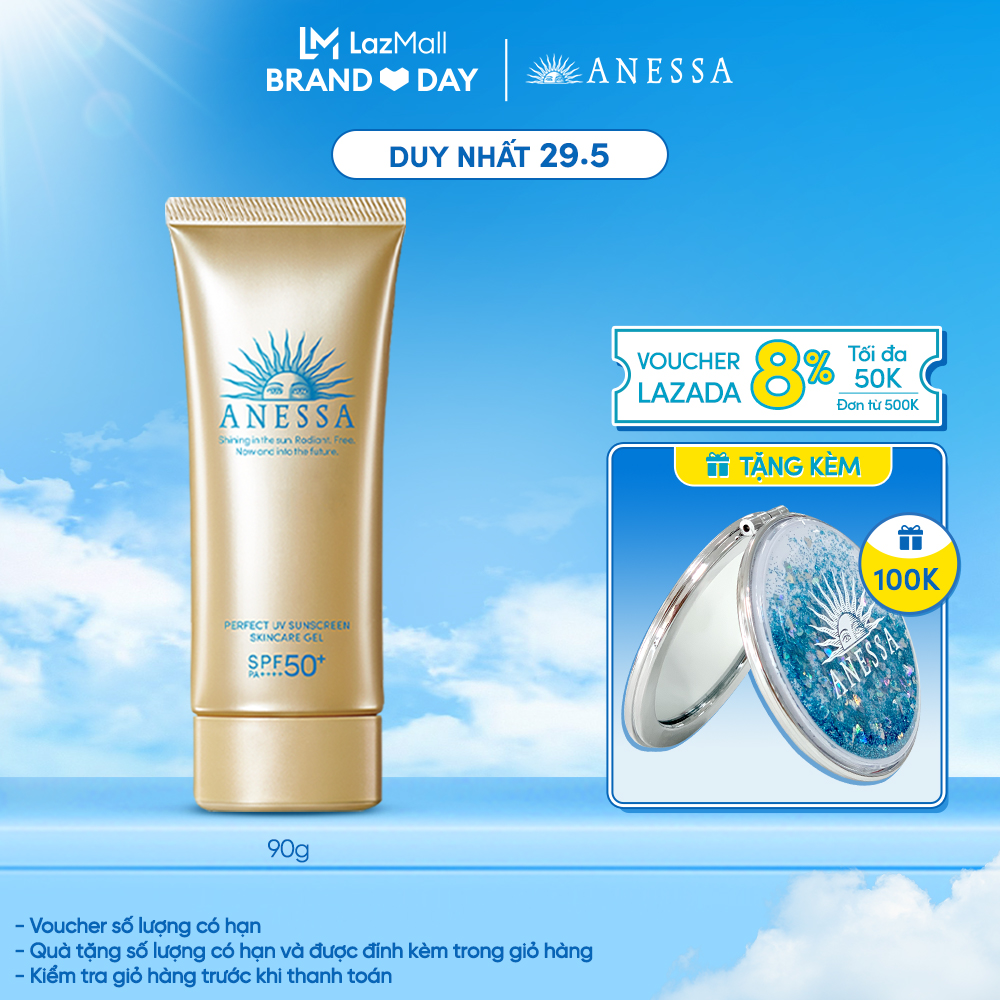 [0H - 2H | 08.08 TẶNG NGAY COMBO QUÀ TRỊ GIÁ 200K] Kem chống nắng dạng gel dưỡng da bảo vệ hoàn hảo ANESSA Perfect UV Sunscreen Skincare Gel SPF 50+ PA++++