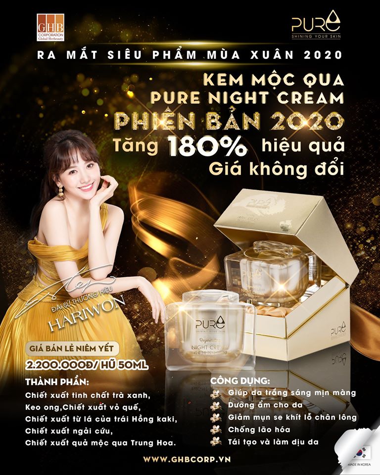 Pure Night Cream - Kem mộc qua ban đêm Pure