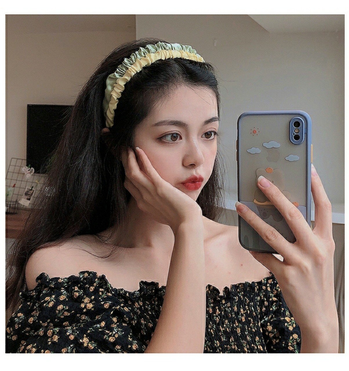 BỜM CÀI TÓC SATIN NHÚN
