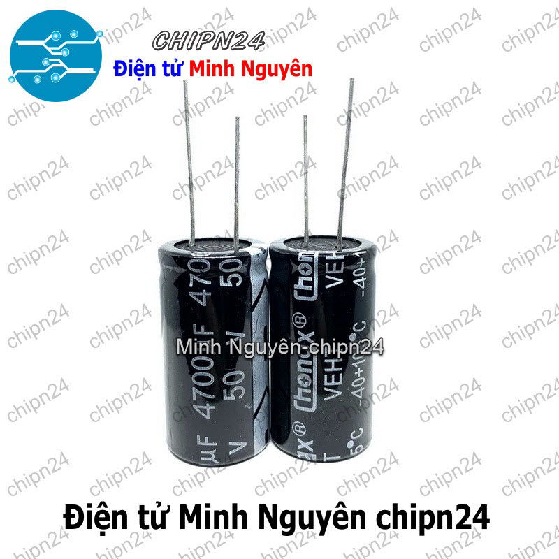 [2 con] (F261) Tụ hóa 4,700uF 50V Đen (18x35mm) (4700uF 50V) - HH000941