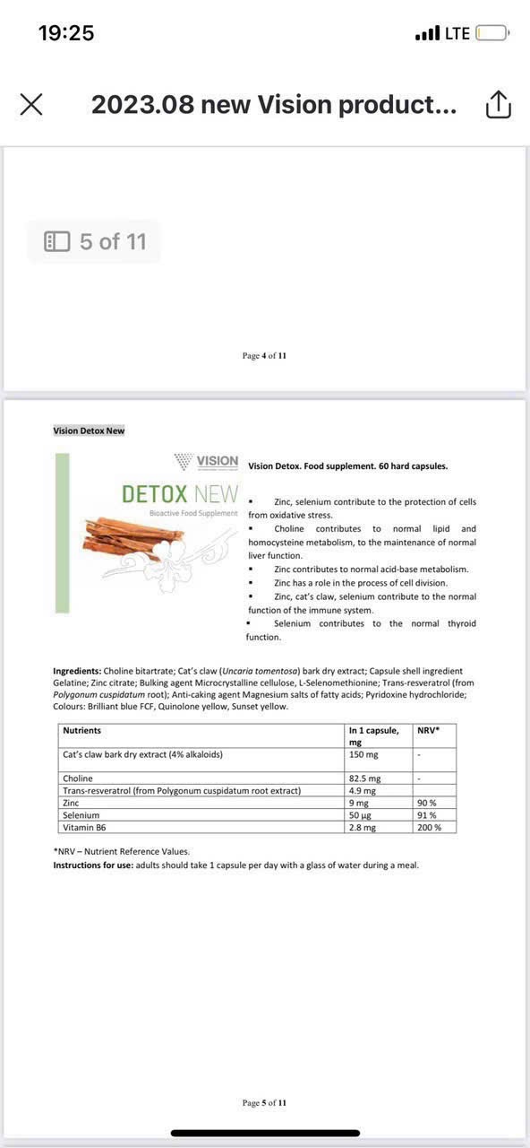 New-Thực phẩm chức năng Vision Detox(GIÚP THẢI ĐỘC, GAN, THẬN, MẬT)