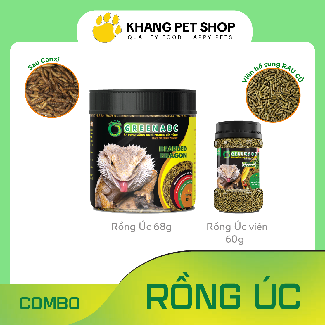 Thức ăn bò sát cho RỒNG ÚC, RỒNG RÂU - Bearded Dragon