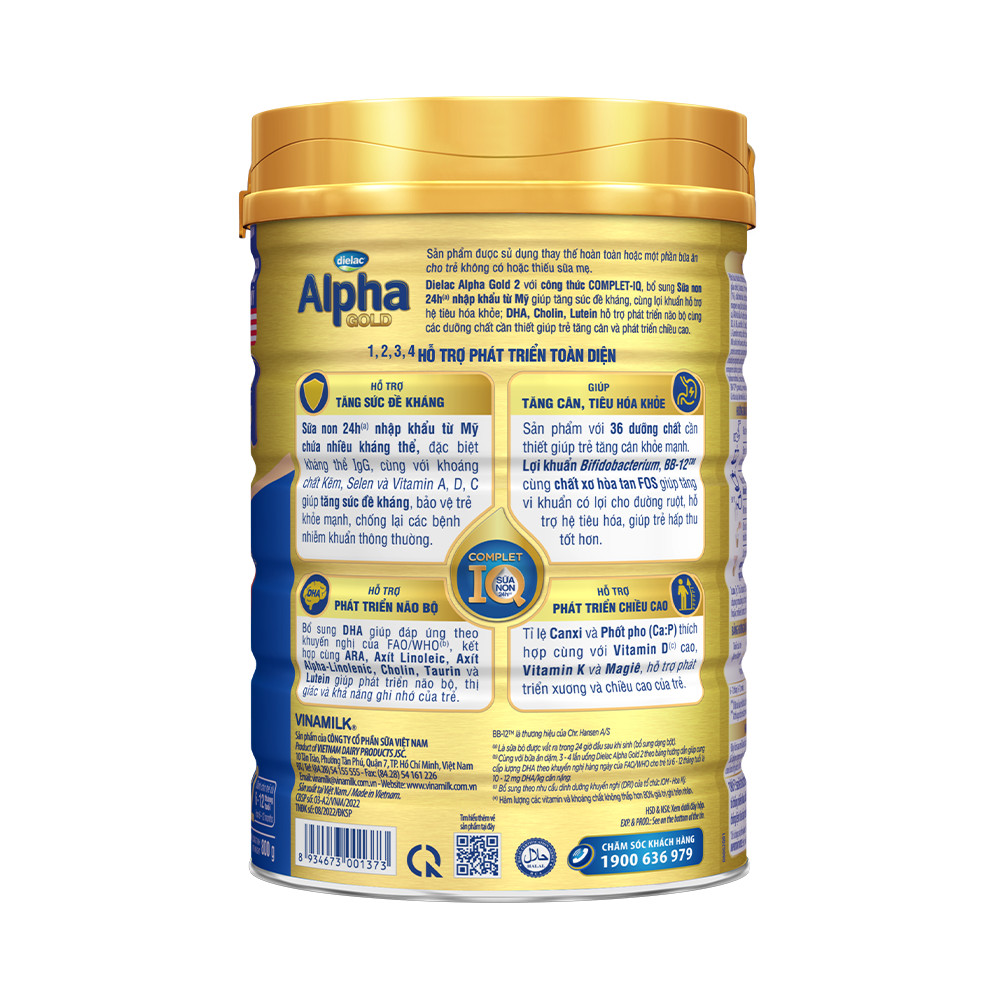 Sữa bột Dielac Alpha IQ Gold 3 Sữa Non 850g Mới