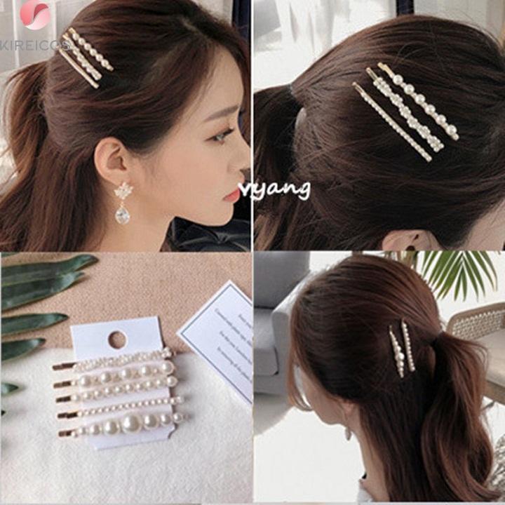 Set 5 Kẹp Tóc Cao Cấp Xước Hạt Đá Hot Trend