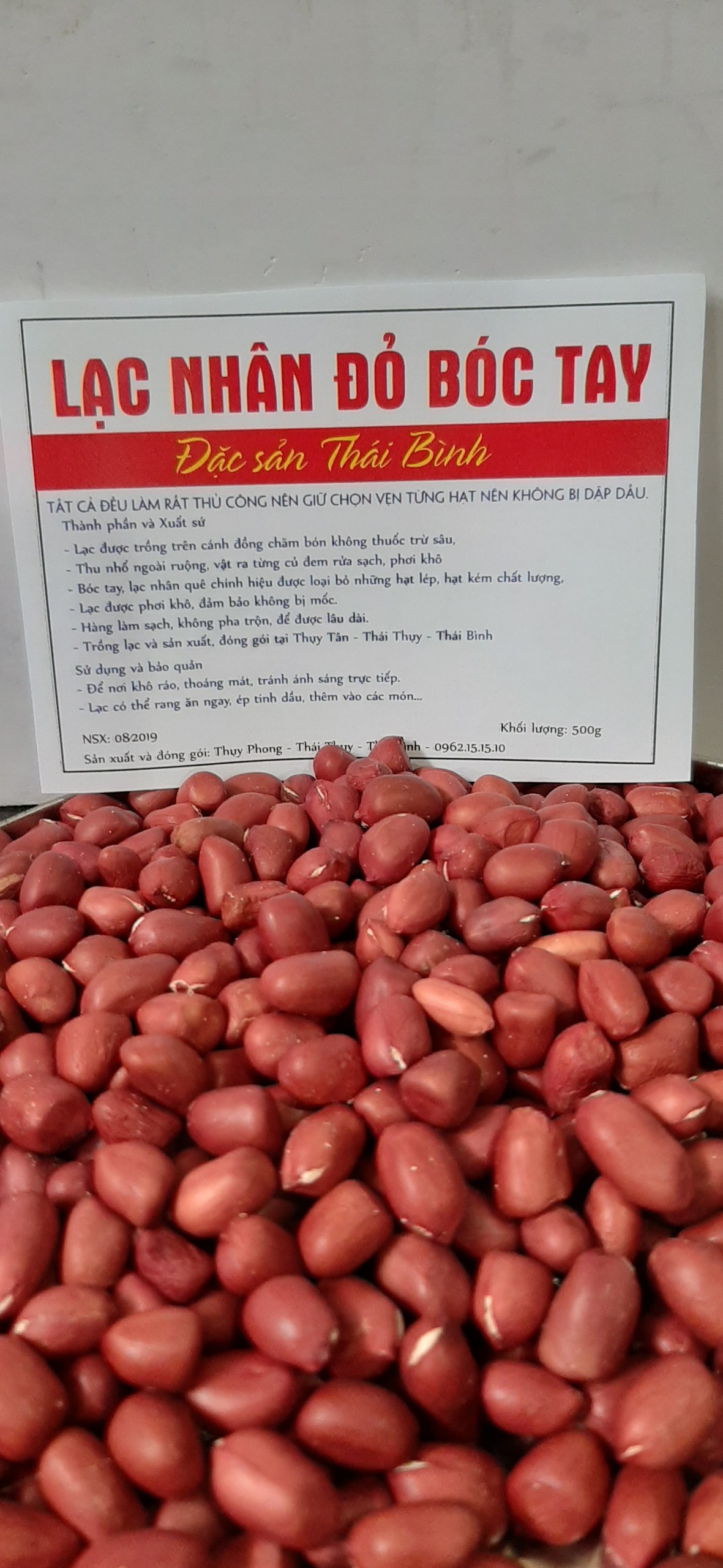 Lạc đỏ bóc tay Thái Bình - 500g