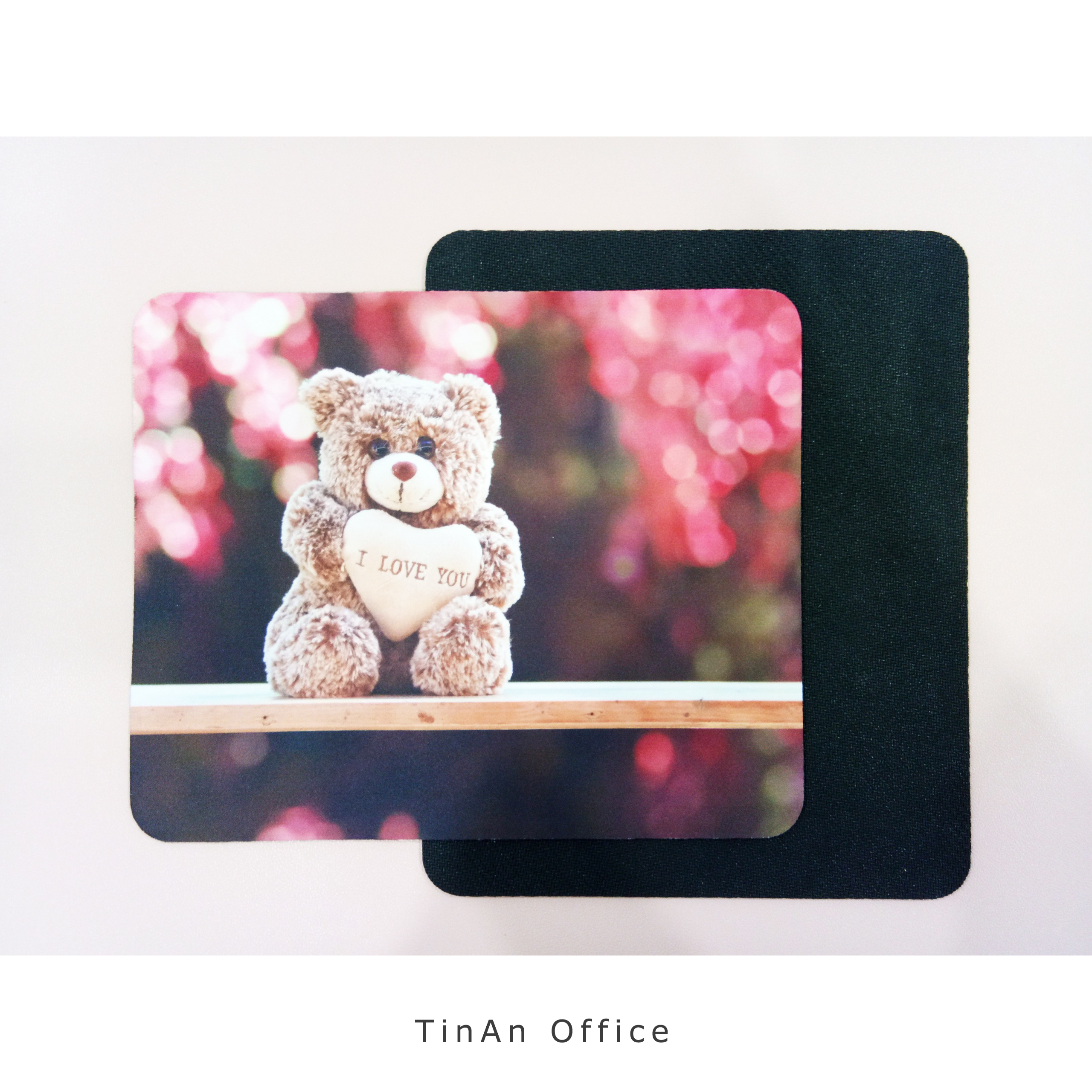 Miếng Lót Chuột Vải Gấu 3D, Đế Cao Su Việt Nam Chống Trượt, Mousepad Mềm Dày 26 x 21 cm (Hình Thật Tự Chụp)