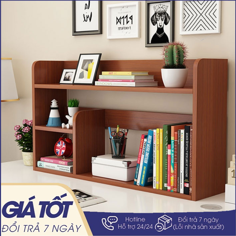 Kệ Sách Gỗ- Giá sách mini - kệ sách mini - kệ sách để bàn - kệ đựng sách - kệ sách gỗ -Kệ Sách Để Bàn Làm Việc Lắp Ghép Đa Năng