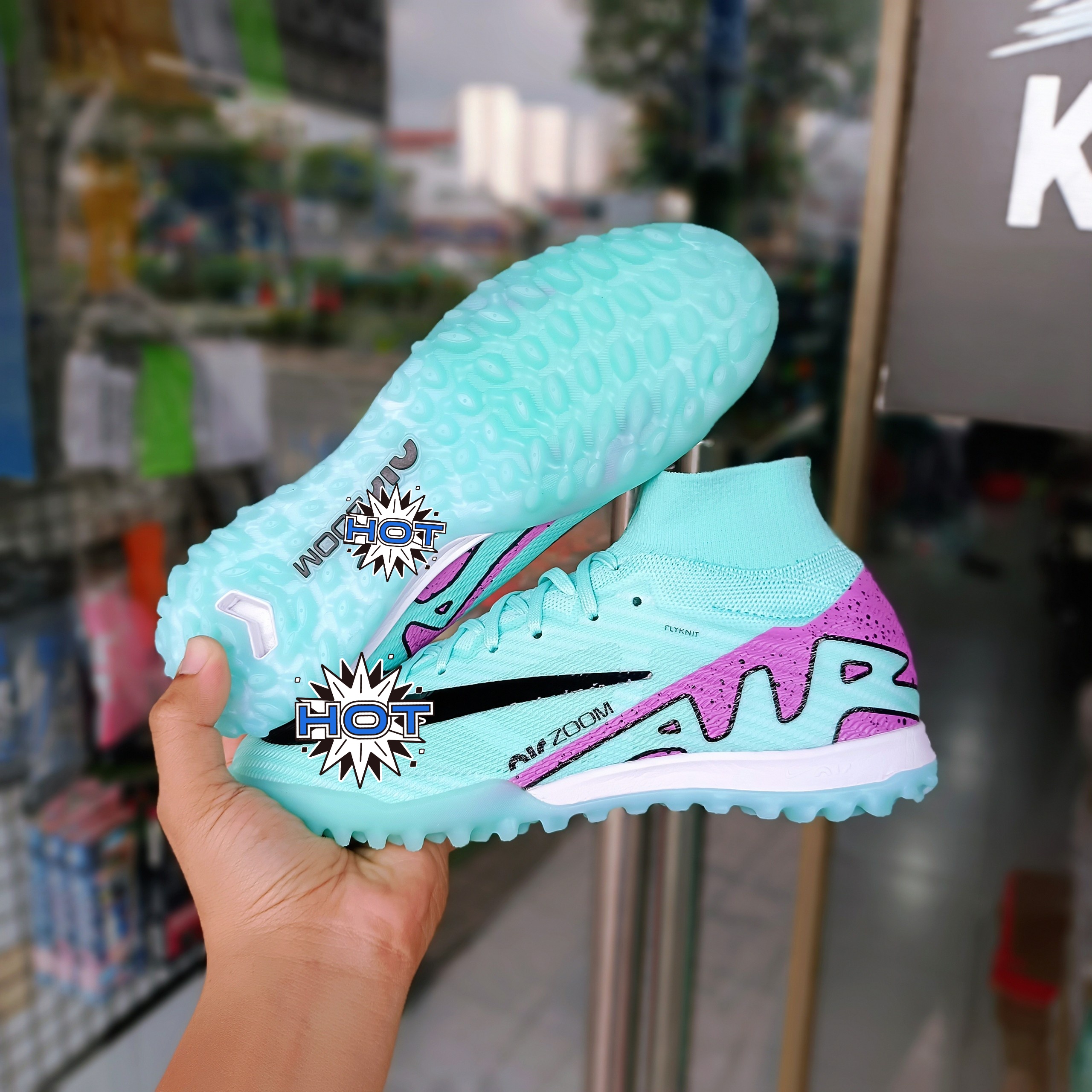 giày đá bóng mercurial superfly 9 elite TF ( khâu đế + tất + túi rút )