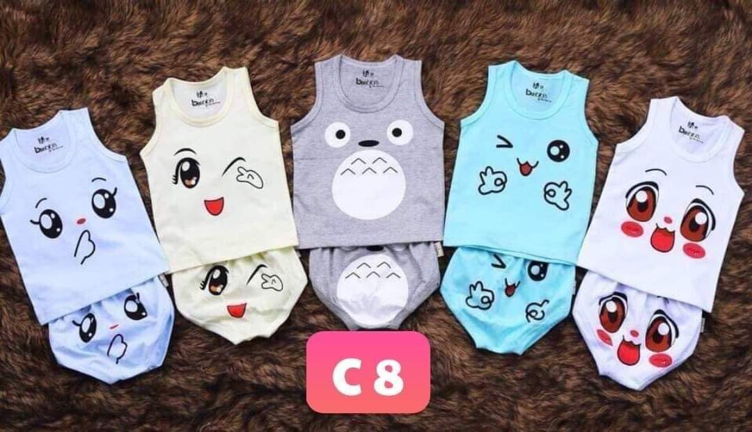 Sét 5 bộ chíp cotton hình mặt cười siêu hot