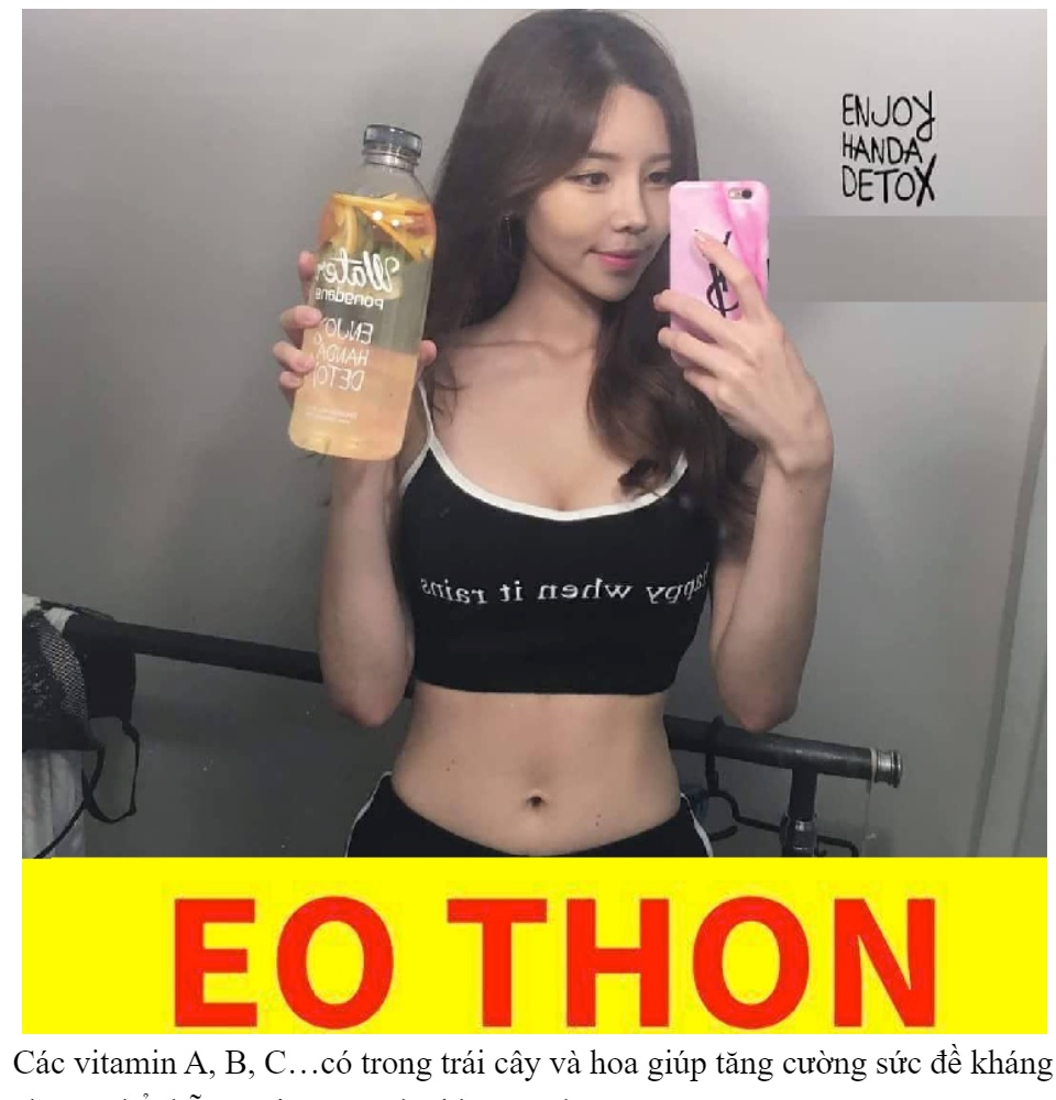 Detox trái cây Set 30 gói kèm bình pongdang nhựa cao cấp 650ml