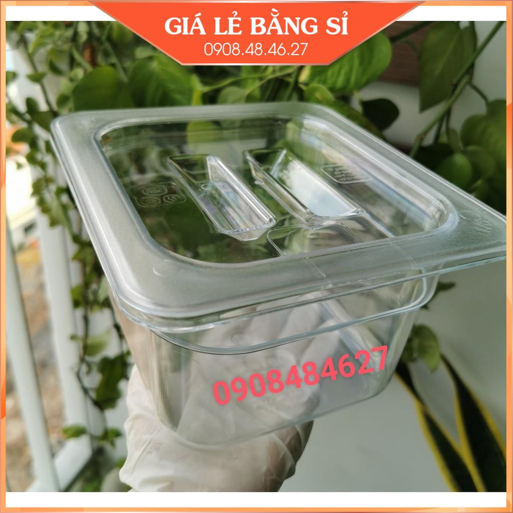 Bộ 2 khay mika đựng topping gn 1/6 cao 10cm. có nắp