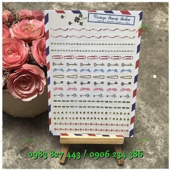 Sticker dán vintage (6 tờ)
