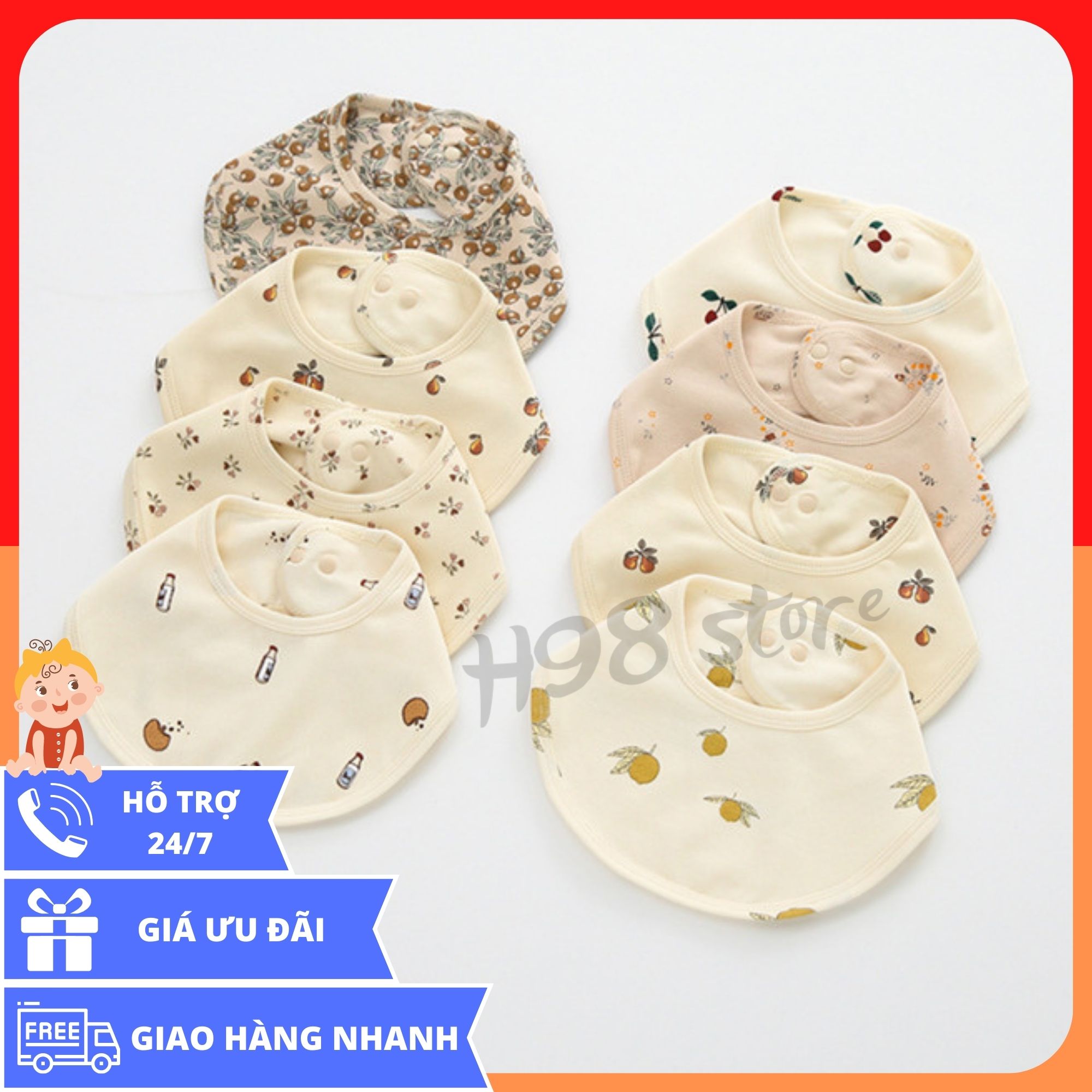 Yếm quàng cổ cho bé style Hàn Quốc - KSM
