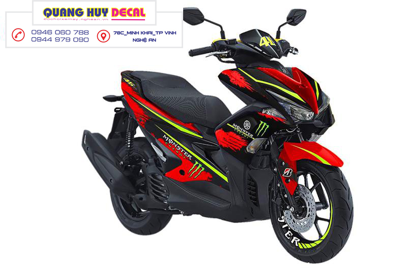 Tem trùm NVX đỏ đen monster - Độ dán team trùm decal xe máy NVX đỏ đen monster - Team trùm decal xe máy NVX rẻ đẹp và chất