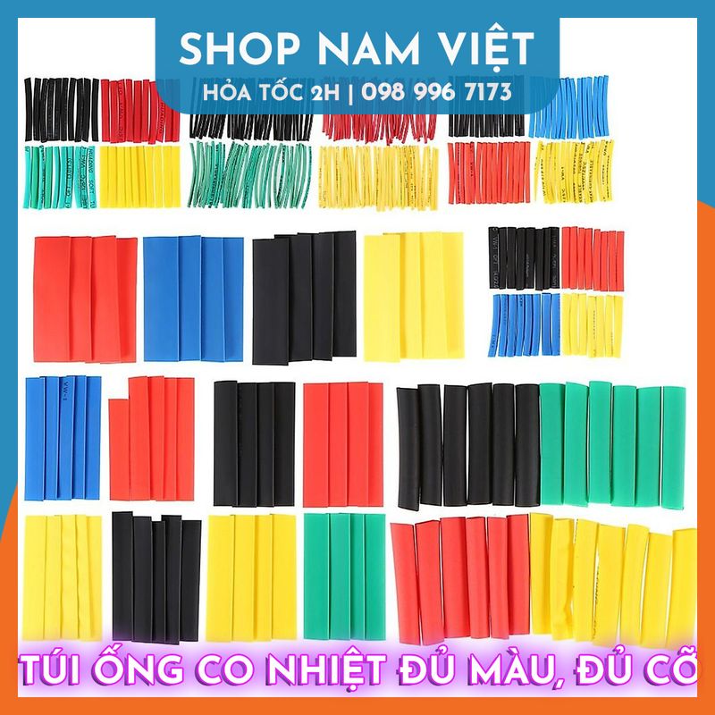 Túi ống co nhiệt đủ màu đủ cỡ, ống gen loại 164/328/530 ống/bịch